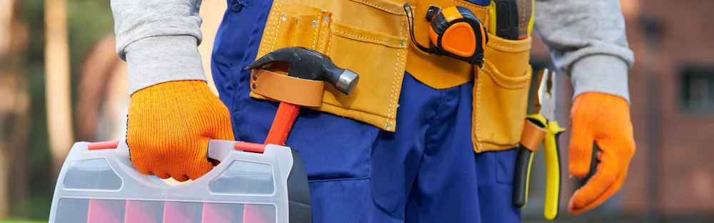 Close-up of a technician's tool belt ready for outdoor well system repair — illustrative stock photo, not an actual Pahrump job site